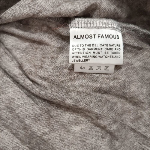 Almost Famous dress size 10 like new, winter, white and gray