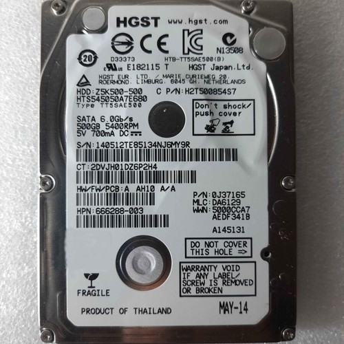 Hitachi 500GB SATA3 5400rpm hard drive used