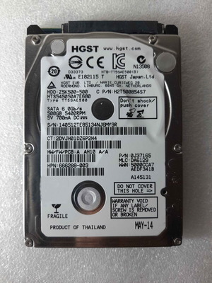 Hitachi 500GB SATA3 5400rpm hard drive used