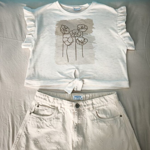 Mayoral children's set with beige top size 14 and shorts size 16