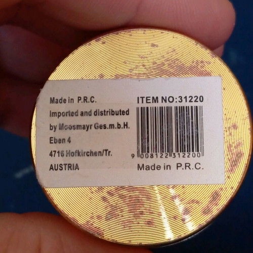 Gold grinder used, 24k plated, copper material