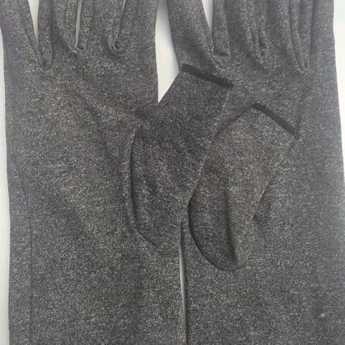 Unisex XL thermal gloves grey for joint protection with fingerless tips new