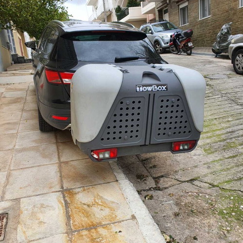 Aragon TowBox V2 car hitch trunk with single opening 390lt gray like new