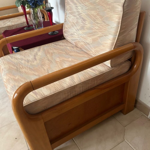 Armchairs with storage space used, set of two with cushions