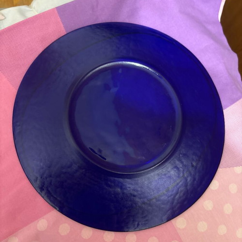Blue royal stained glass serving platter