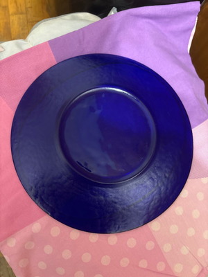 Blue royal stained glass serving platter