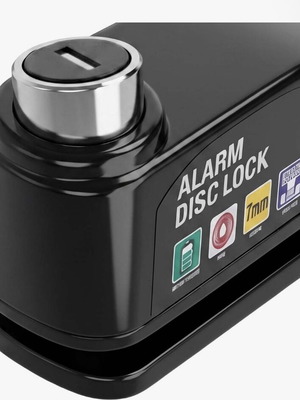 Avizar Anti-theft Motorcycle Disc Lock with 110 dB Alarm, Zinc Alloy Black
