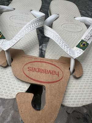 Havaianas slippers new, size 36, white and green