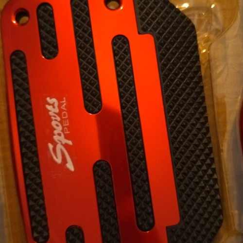 Pedals for automatic car red color, new, set of two