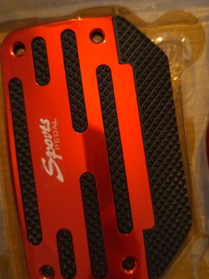 Pedals for automatic car red color, new, set of two