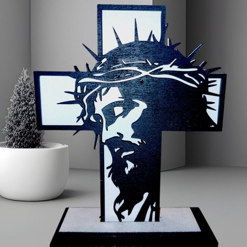 3D Wooden Cross with Jesus New Handmade Decorative Gift
