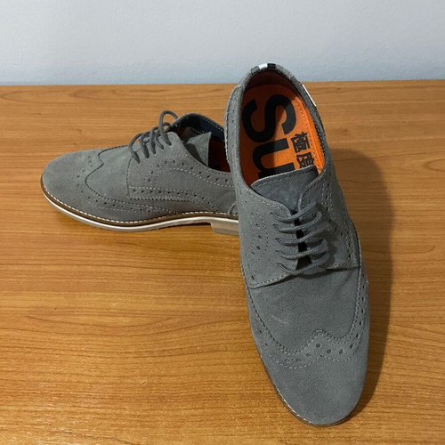 Superdry Brogue shoes used, gray, size 41