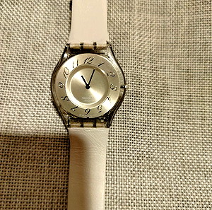 Swatch ρολόι πολύ λεπτό άσπρο