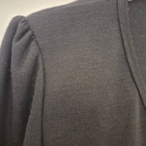 Black blouse new with gold buttons and puffed shoulders size S