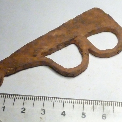 Iron hand-forged flint used