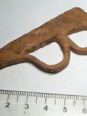 Iron hand-forged flint used