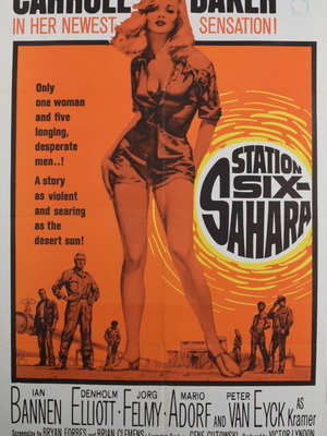 Station Six-Sahara Carroll Baker κινηματογραφική αφίσα μεταχειρισμένη, 1964 αυθεντική αμερικάνικη