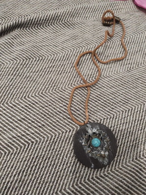 Necklace new long, blue and black