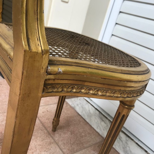 Louis XVI chairs used, pair with gilding