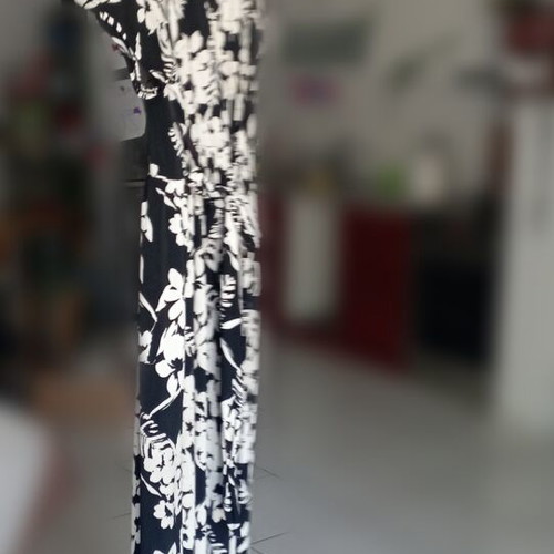 Summer dress one size with black and white floral pattern like new