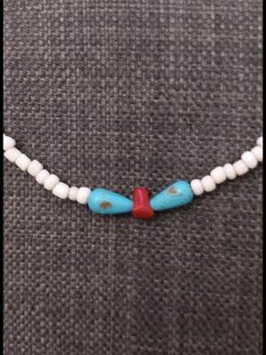 Necklace with turquoise and coral new
