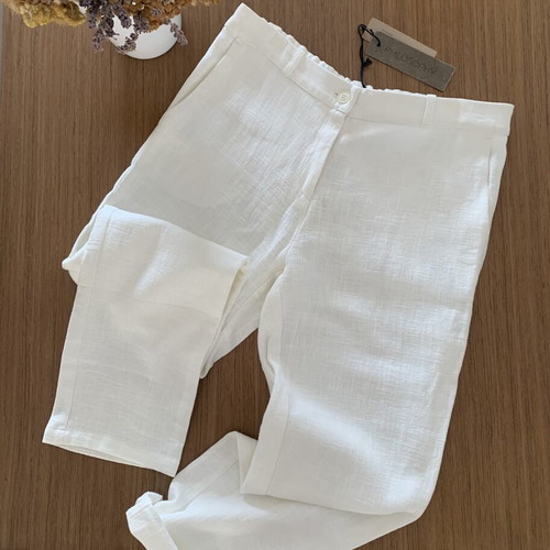 Philosophy linen-style straight pants, ecru, size L