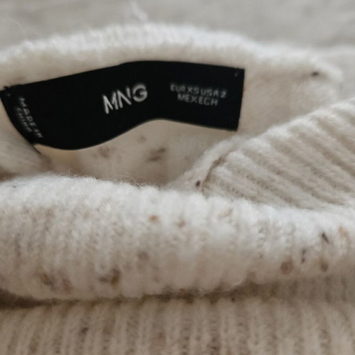 Mango knitted dress like new, white and beige with belt