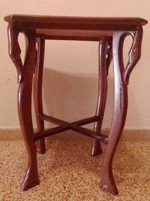Wooden carved vintage coffee table used