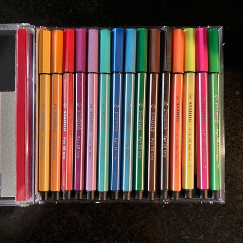 Stabilo Pen 68 mini markers set of 15 colors new