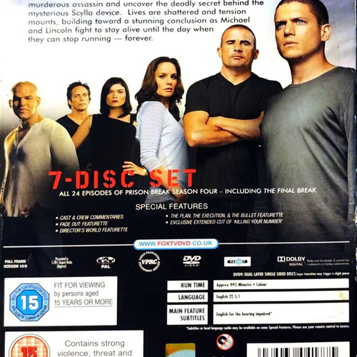 Prison Break Season 4 DVD used, English subtitles, 7-disc set