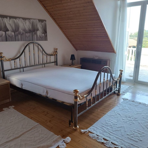 Double iron bed made of brass 170X200 with mattress