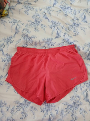 Nike Dri-Fit shorts used, size S, pink with inner lining and back pocket