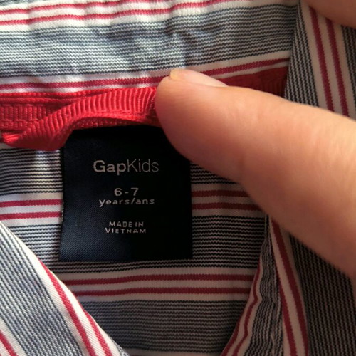 Gap striped shirt for 6-7 years like new, white and red