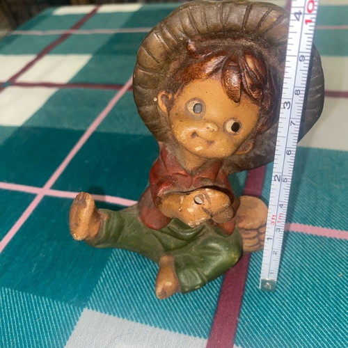 Boy with hat porcelain figurine used decorative