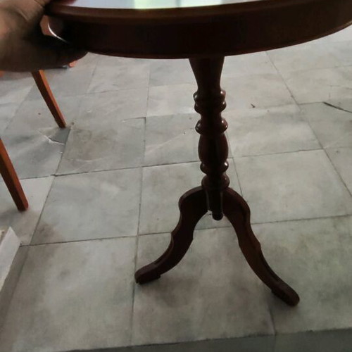Tripod table in dark wood used, needs repair