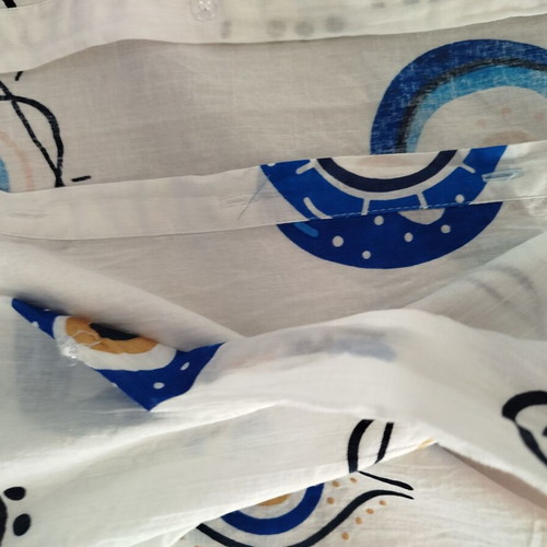 Indian kaftan one size, white and blue