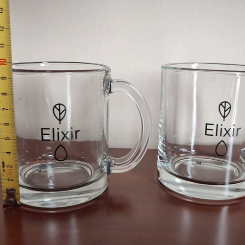 Glass mugs new, set of 2 pieces