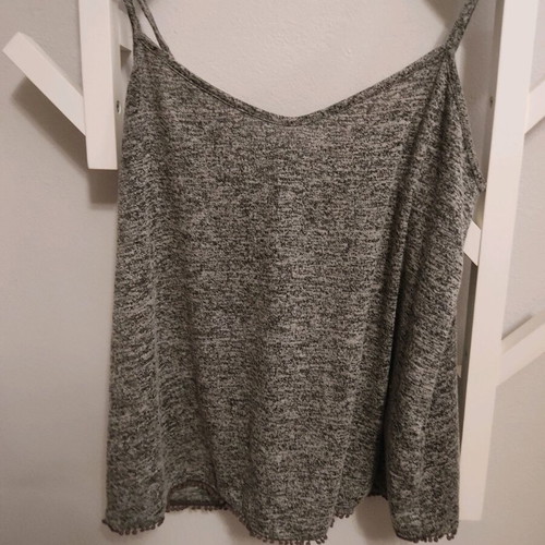 Women's Secret XL Grey Tank Top Like New with Mini Pom Poms