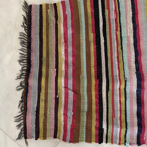 Cotton rag rug used 1.24x0.63 m