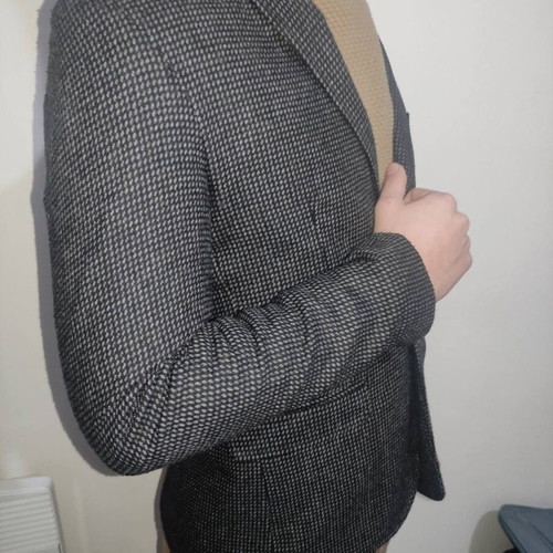 Prince Oliver jacket grey wool with viscose lining like new