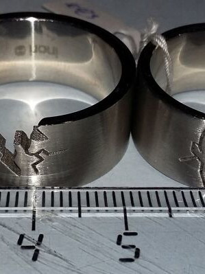 Stainless steel rings new, silver, 2 pieces