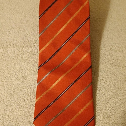 Luciano Soprani men's tie new, orange striped