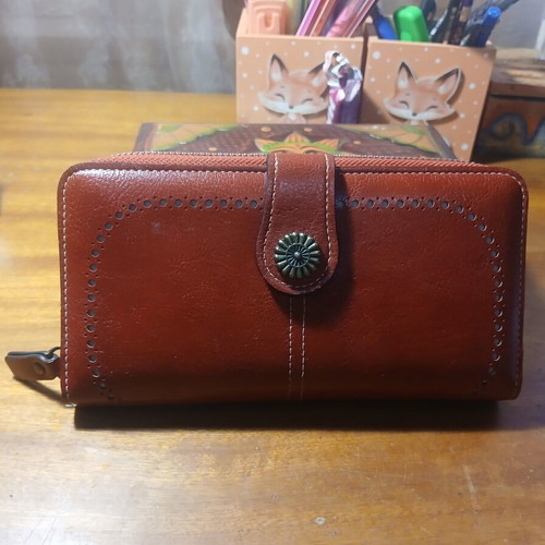 Wallet large, like new, burgundy faux leather with many compartments