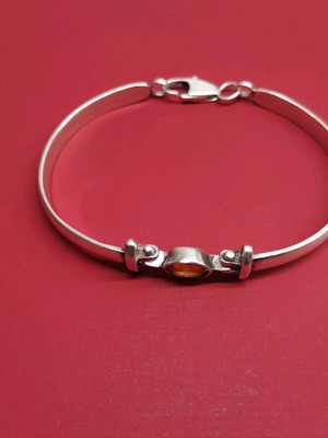 Silver bracelet like new with stone
