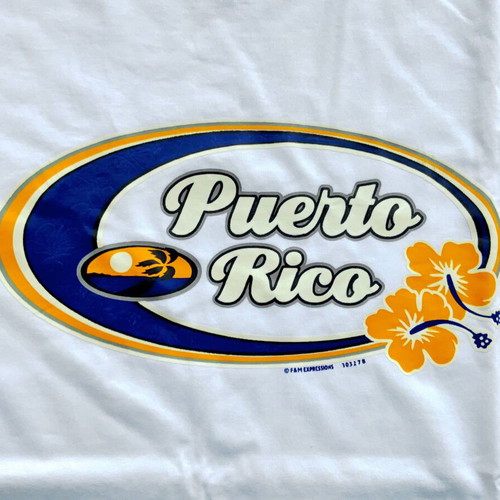 T-shirt PUERTO RICO Fruit of the Loom men's size L new white