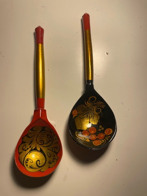 Wooden spoons set of 2 Russian traditional like new