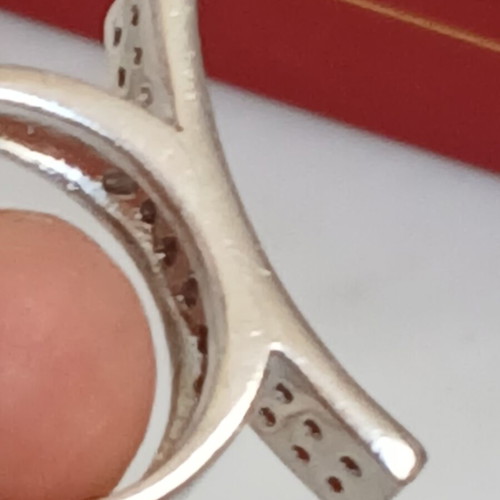 925 silver ring with red zirconia, 17 mm