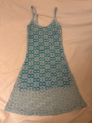 Vintage light blue lace slip dress mini, like new