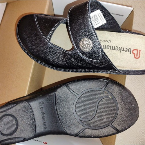 Berkemann leather (napa) slippers size 38, new, black