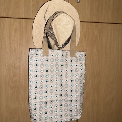 Anamnesia Tote Bag The Eye New, Beige Cotton Shoulder Bag